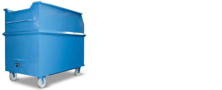Swarf container collects turning chips and drilling chips